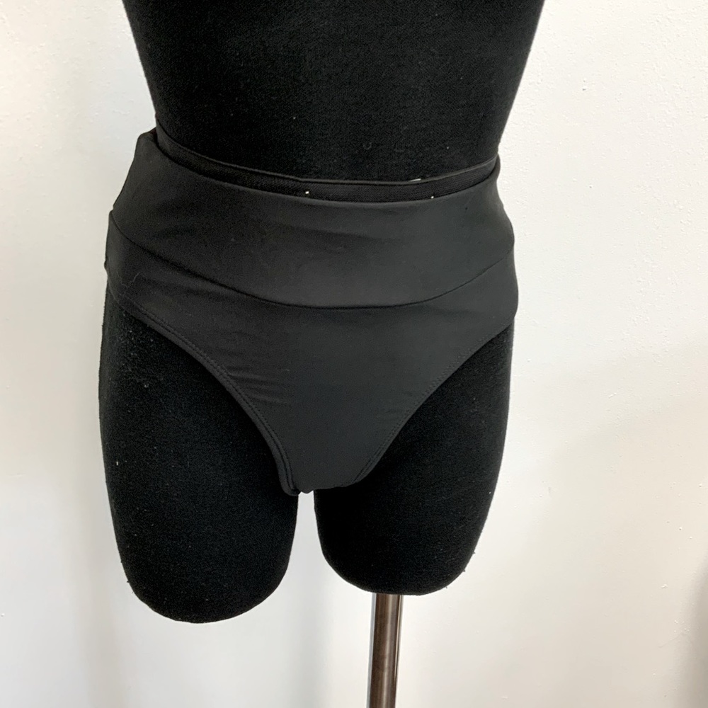 Simple black high waisted bikini bottom